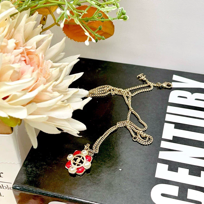 CHANEL Second-hand pink glass necklace sweater chain (second hand)-3
