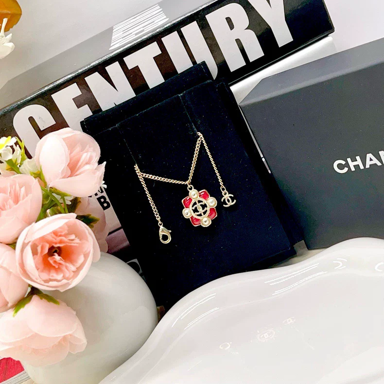 CHANEL Second-hand pink glass necklace sweater chain (second hand)-4
