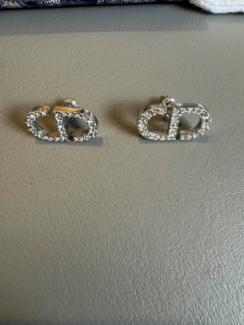 Dior CD diamond earrings (second hand)