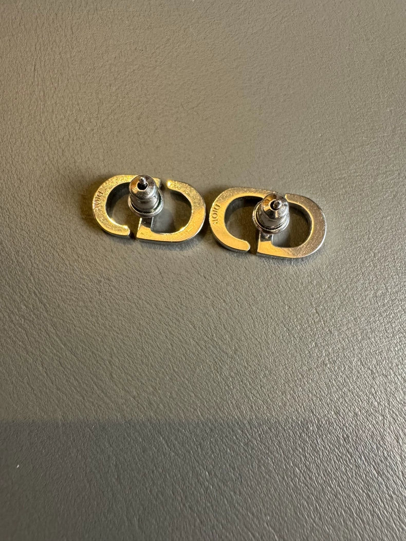 Dior CD diamond earrings (second hand)-4