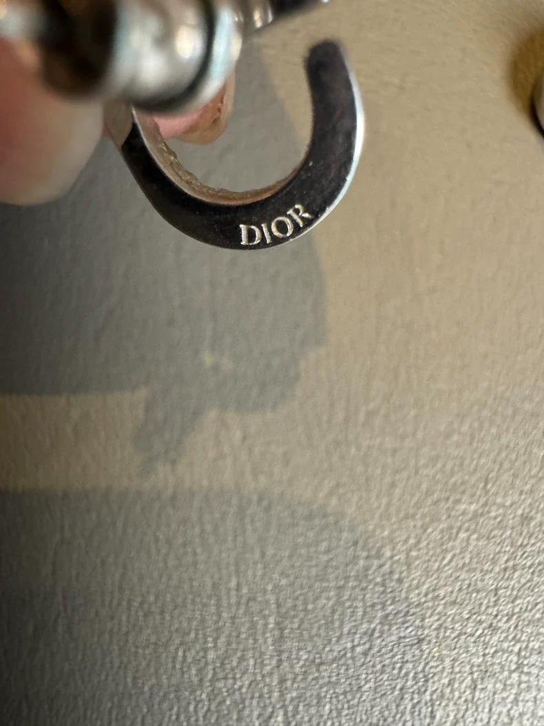 Dior CD diamond earrings (second hand)-5