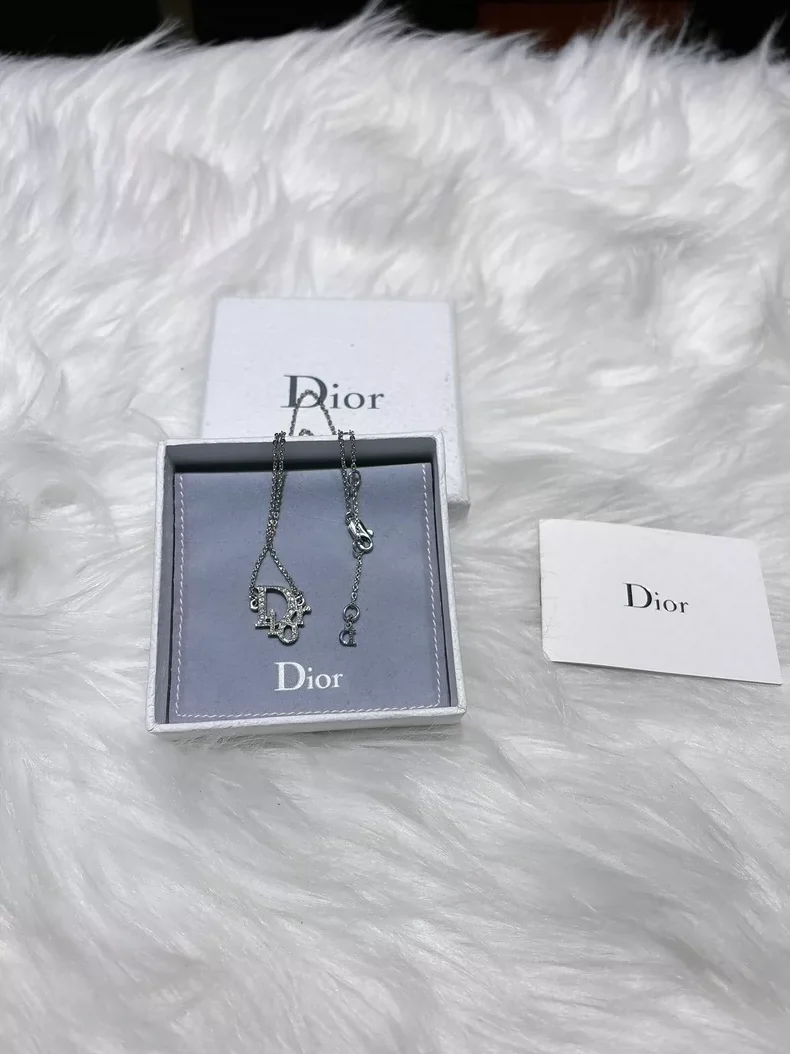 Dior letter full diamond medieval necklace (second hand)-6