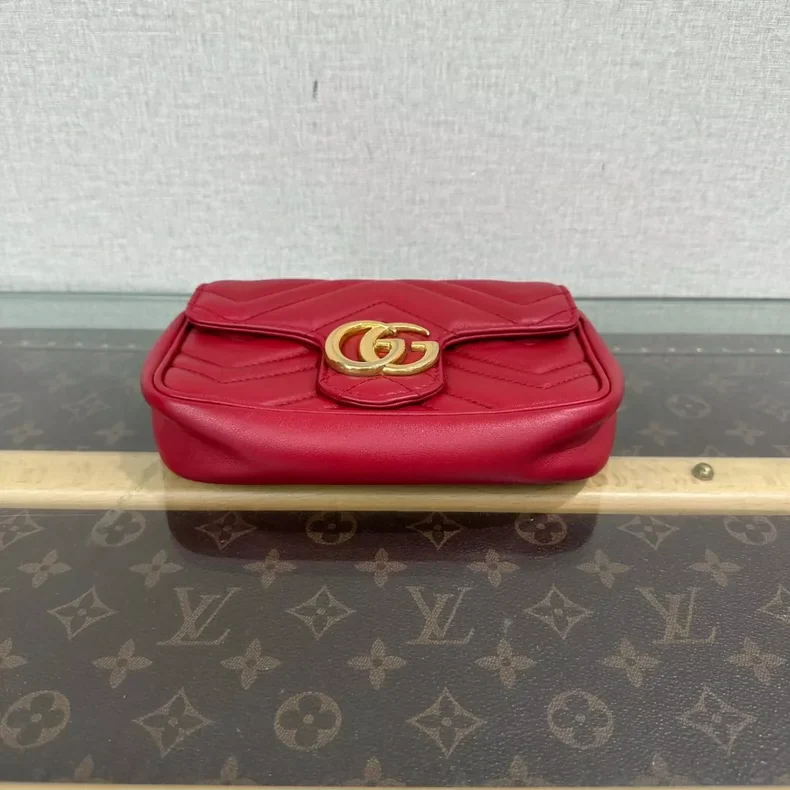 GUCCI red gold Marmont Marmont mini shoulder crossbody bag (second hand)-4