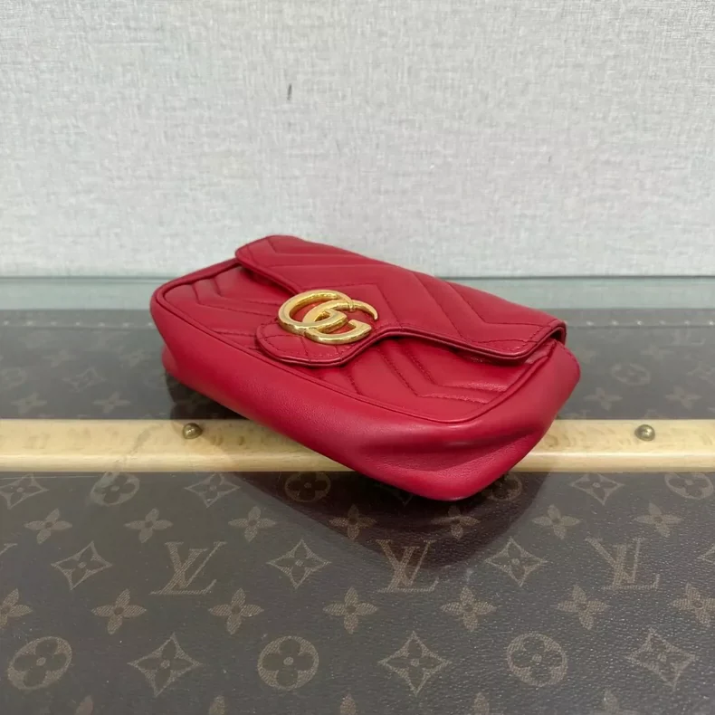 GUCCI red gold Marmont Marmont mini shoulder crossbody bag (second hand)-5