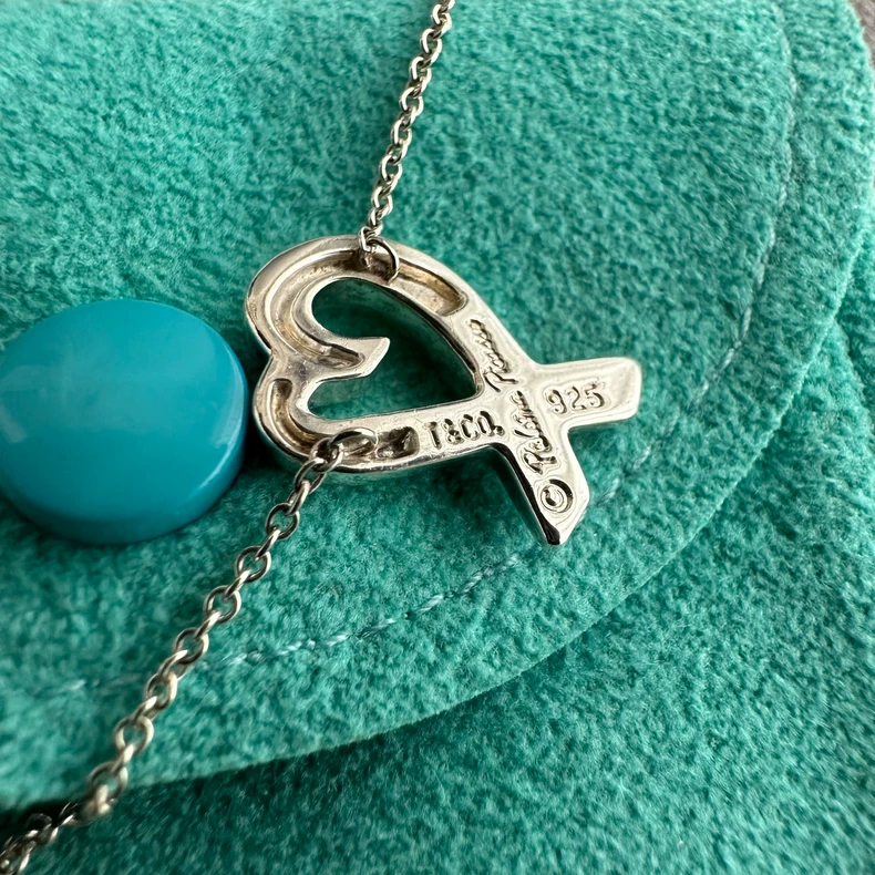 Tiffany&co 925 sterling silver Picasso heart necklace (second hand)-5